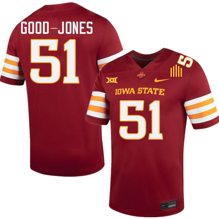 Julian Good-Jones Jersey,Iowa State Cyclones #51 Julian Good-Jones College Jersey Youth-Cardinal